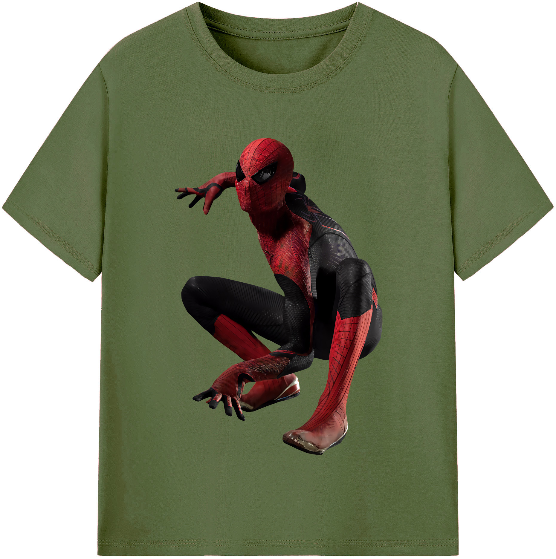 （画像用） Spider Man スパイダーマン 綿100％半袖Tシャツ（フロントプリント）